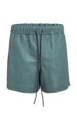 Turquoise Leather Shorts